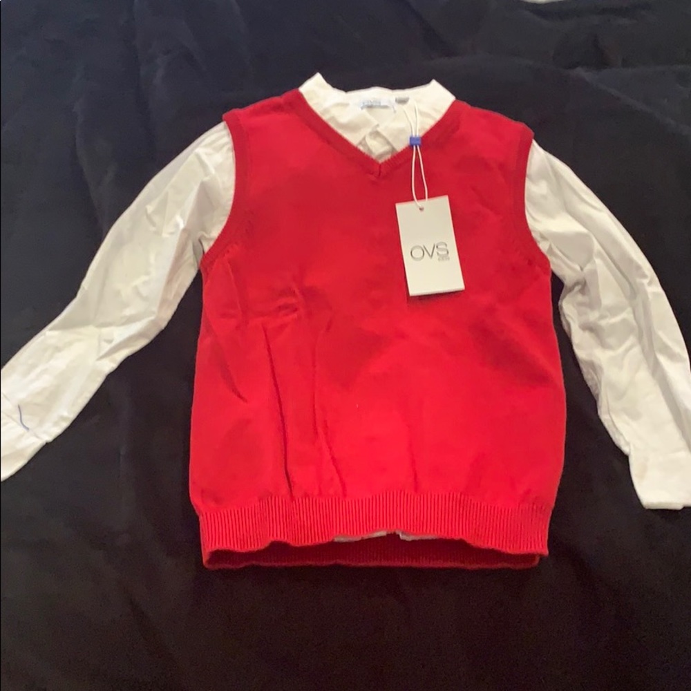 Long sleeve button down with sweater